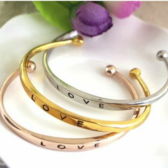 "Love" Cuff Bangle - Picture 3 of 6